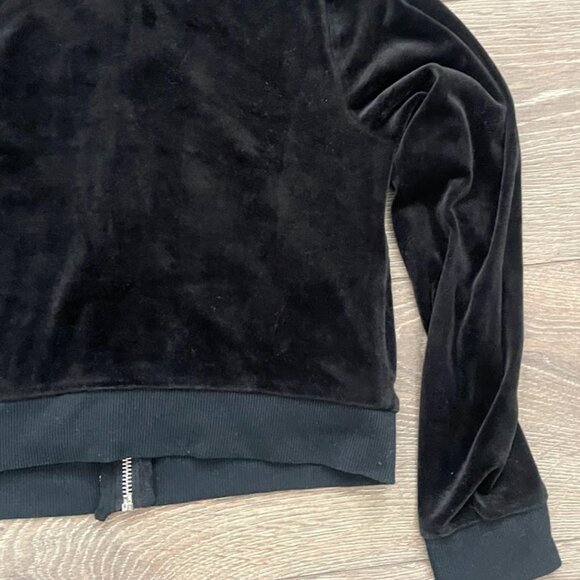 Art Class Black Full Zip Front Velour Hoodie Hooded Sweatshirt Size Large 10/12 - Picture 11 of 12